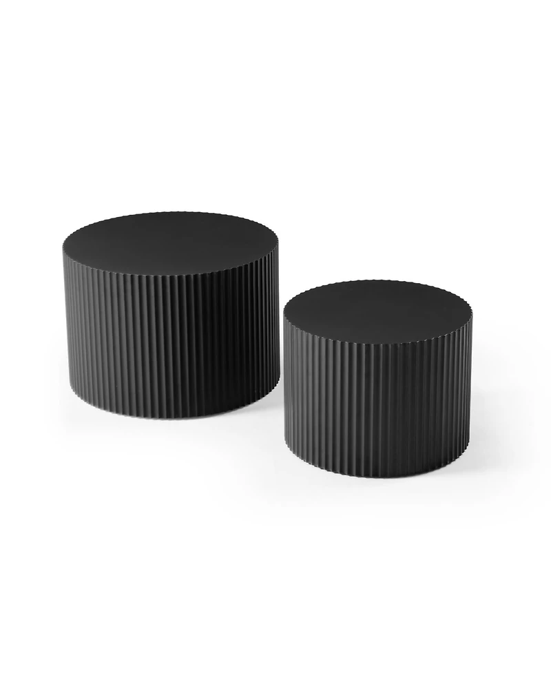 Streamdale Furniture Nesting Table Set of 2, Mdf Coffee Table set for Living Room/Leisure Area,Black