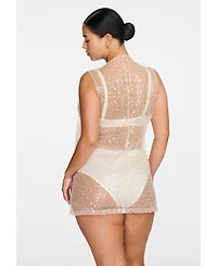 Cuup Women's The Mock Neck Mini Dress- Sequin