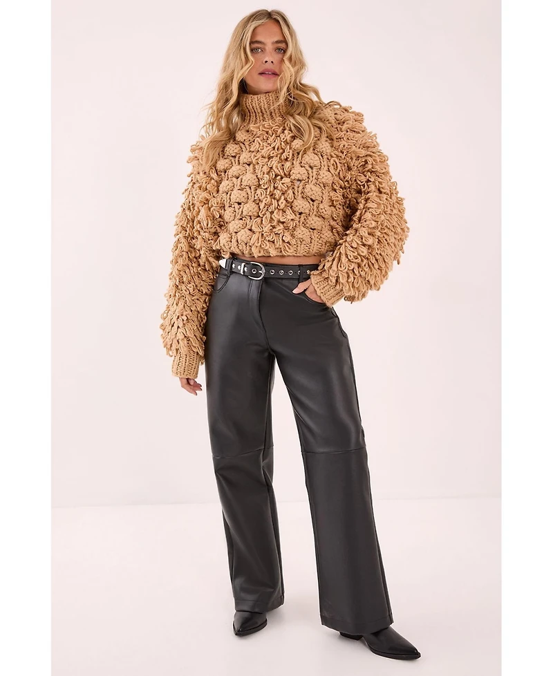 Nasty Gal Women's High Neck Cropped Sweater