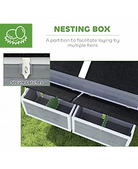 PawHut 59" Chicken Coop, Chicken Tractor with Wheels, Nesting Boxes,