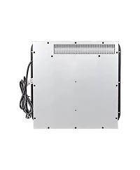 Flynama 18 inch electric fireplace insert, ultra thin heater with log set & realistic flame, overheating protection