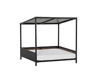 Zeus & Ruta Brown Raised Rattan Cat Bed