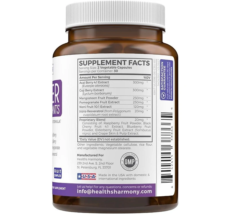 Healths Harmony Super Antioxidant Capsules, Powerful Super Food Antioxidant Daily Blend
