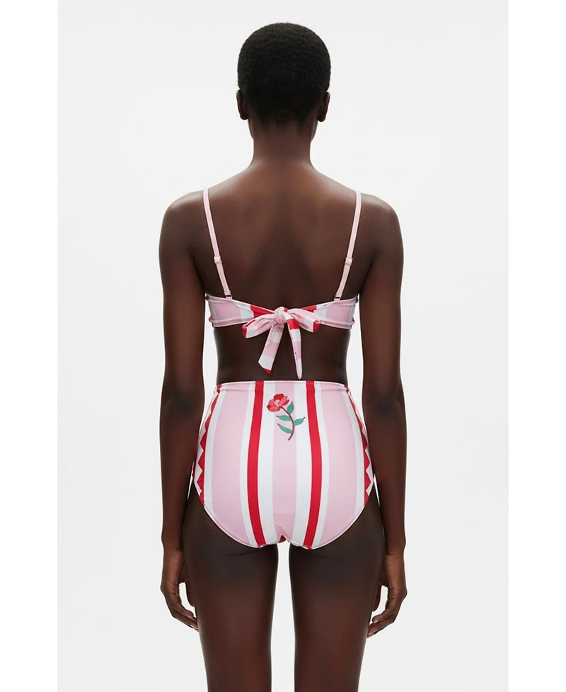 Jessie Zhao New York Women's Jungle Rose Reversible Square Bandeau Top