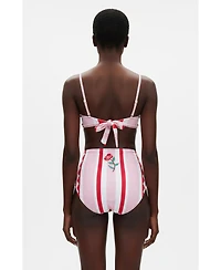 Jessie Zhao New York Women's Jungle Rose Reversible Square Bandeau Top