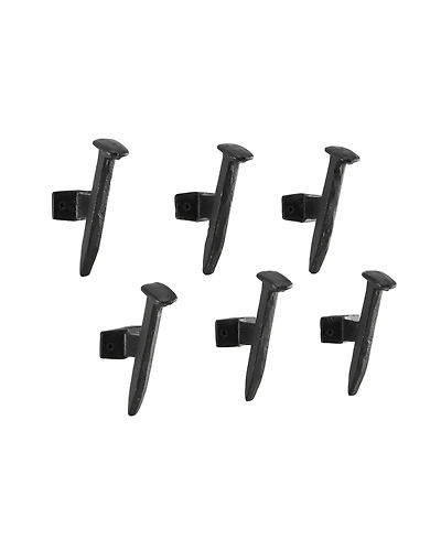 Danya B Black Cast Iron Railway Nail Head Wall Hooks (Set of 6)