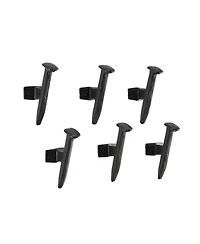 Danya B Black Cast Iron Railway Nail Head Wall Hooks (Set of 6)