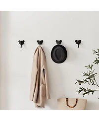 Danya B 4 Piece Elephant Head with Trunk Decorative Wall Hook Set