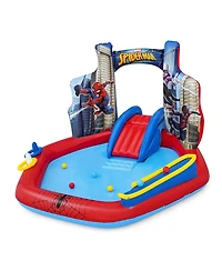 Bestway Marvel Spider-Man Inflatable Kids Outdoor Water Play Center and Water Slide