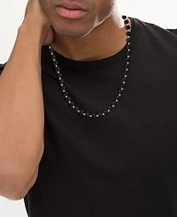 Macy's Men's Black Diamond Necklace (4 ct. t.w.) in Silver