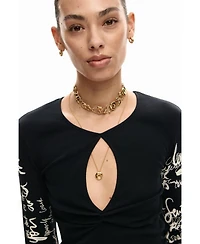 Desigual Women's T-shirt opening lettering