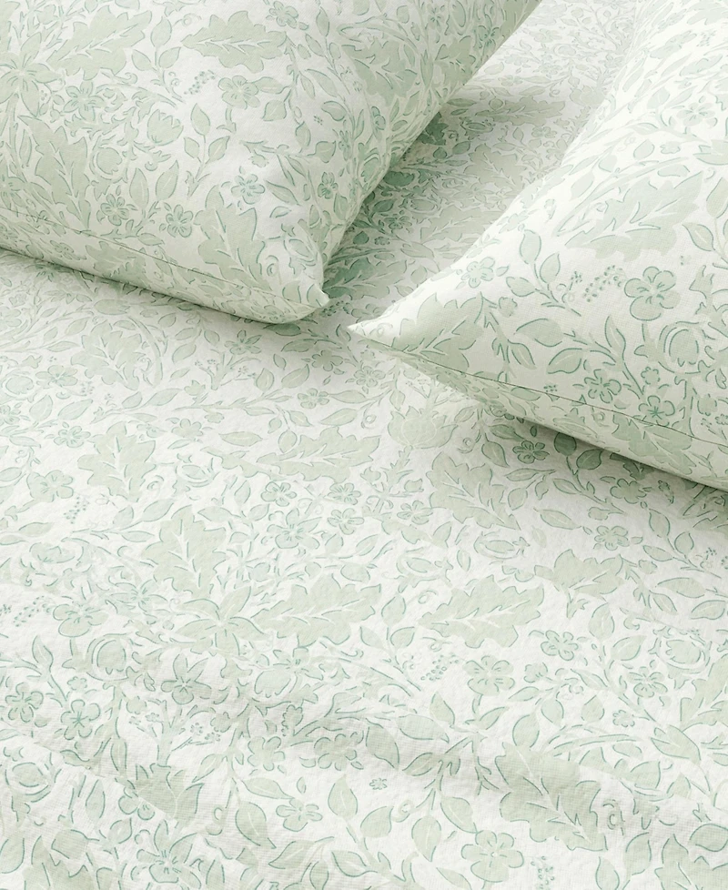Linery & Co. Ultra-Soft Turkish Cotton Flannel Winter Floral Print Sheet Set