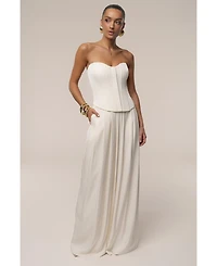 Jluxlabel Women's Clara Wide Leg Pleated Trousers
