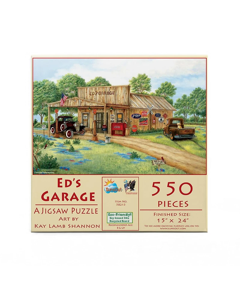 SunsOut Ed's Garage 550 piece Jigsaw Puzzle for Adults
