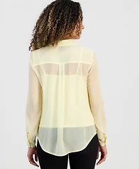 I.n.c. International Concepts Petite Lined Sheer Blouse, Macy's Exclusive