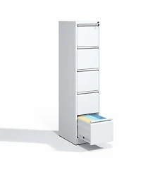 5 Drawer Metal Vertical File Cabinet with Lock Office Home Steel Vertical File Cabinet for A4 Legal/Letter Size