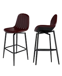 Boyel Living Set of 2 Modern Pu Leather Bar Stools with Swivel Base
