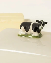 Uncommon Goods Cow Stoneware Covered Butter Dish