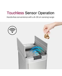 Mega Casa 16 Gallon Stainless Steel Slim Motion Sensor with Butterfly Lid Trash Can