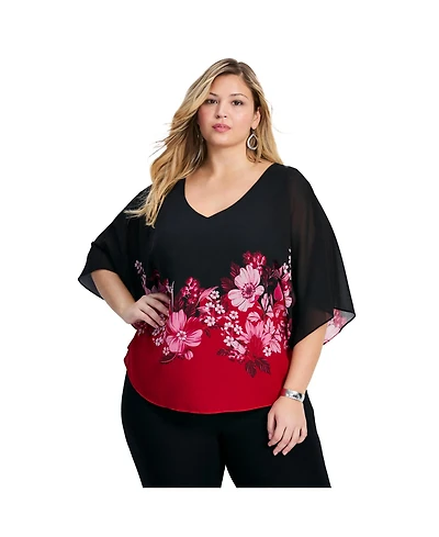 Avenue Women's Love Story Overlay Blouse