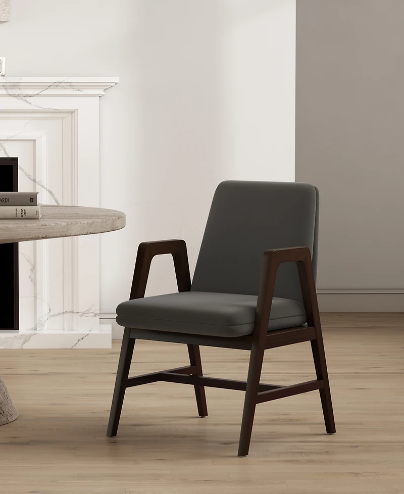 Manhattan Comfort Stella Velvet Upholstered 23" Beech Wood Dining Armchair