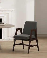 Manhattan Comfort Stella Velvet Upholstered 23" Beech Wood Dining Armchair