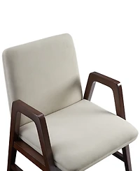 Manhattan Comfort Stella Velvet Upholstered 23" Beech Wood Dining Armchair