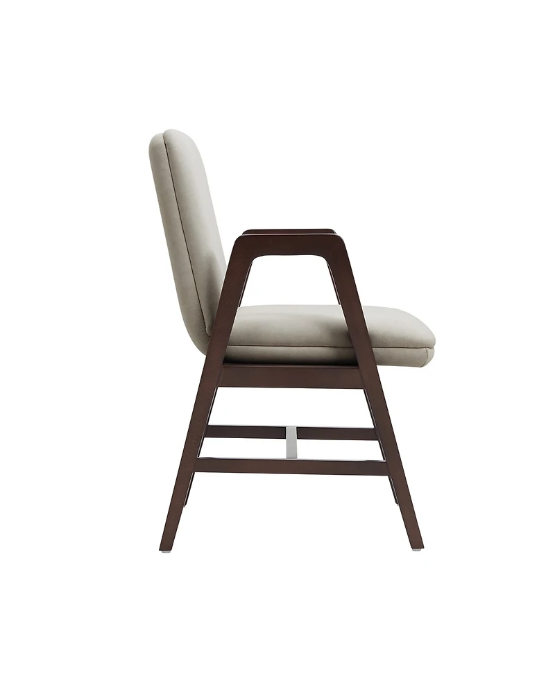 Manhattan Comfort Stella Velvet Upholstered 23" Beech Wood Dining Armchair