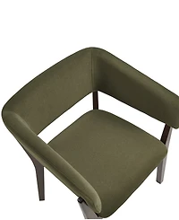 Manhattan Comfort Blake Faux Mohair Upholstered 26" Beech Wood Dining Armchair