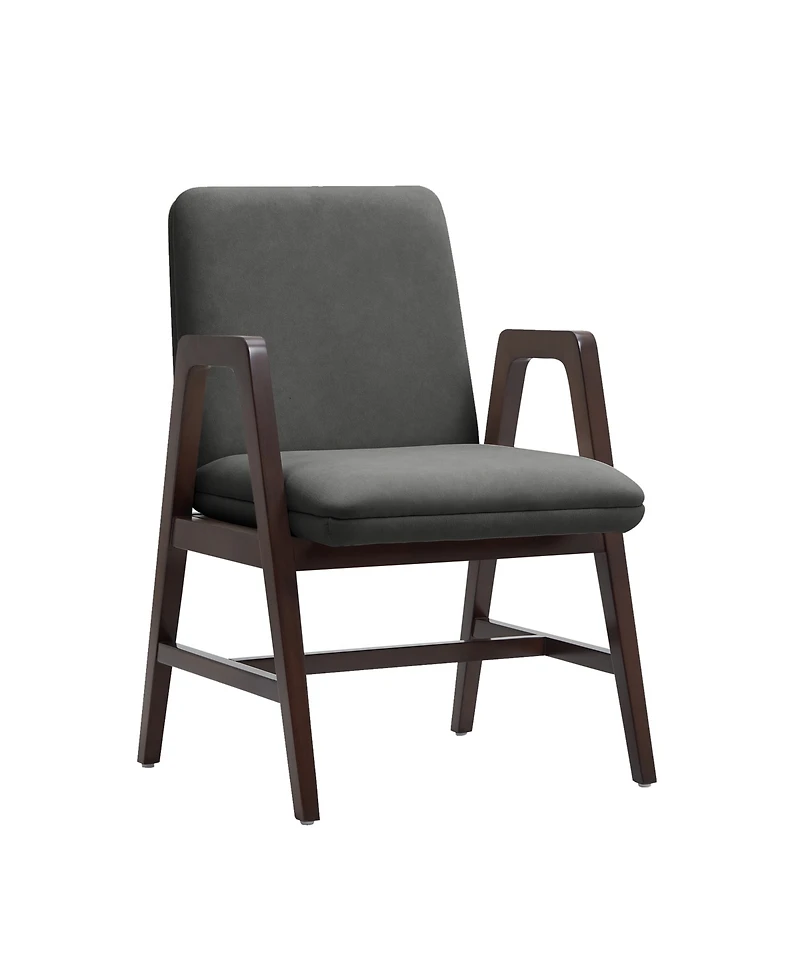 Manhattan Comfort Stella Velvet Upholstered 23" Beech Wood Dining Armchair