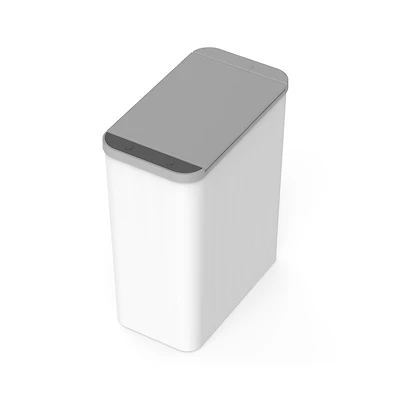 Ninestars Automatic Motion Sensor Slim Trash Can with Hidden Toilet Brush For Bathroom