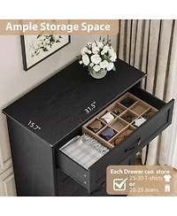 gaomon 5-Drawer Modern Dresser with Wide Metal Handle, Closet Organizer Storage Chest, Clothes Cabinet for Bedroom, Living Room, White