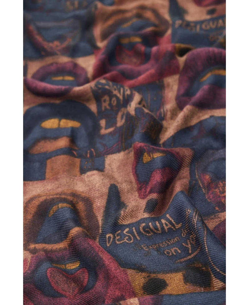 Desigual Women's Rectangle foulard Mouth