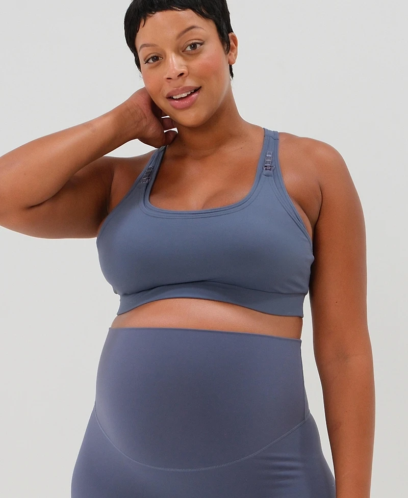 Axk Maternity High Impact Racer Back Nursing Sports Bra with Easy-Release Breastfeeding Clips