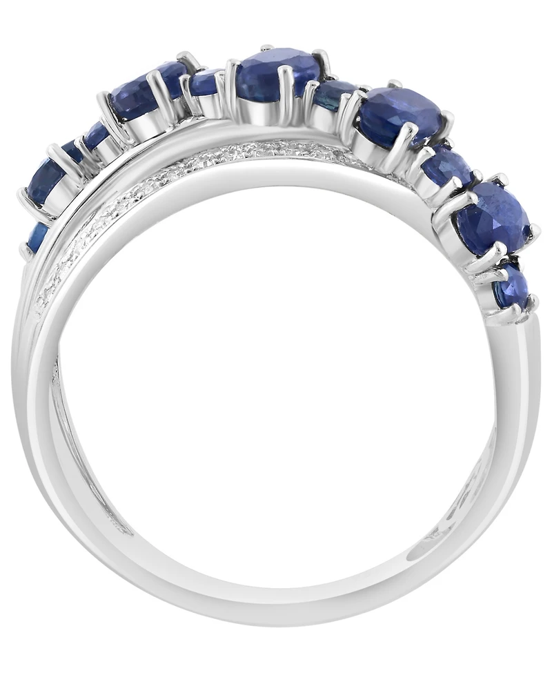 Effy Collection Sapphire (1-1/4 ct. t.w.) And Diamond (1/6 ct. t.w.) Ring in 14k White Gold