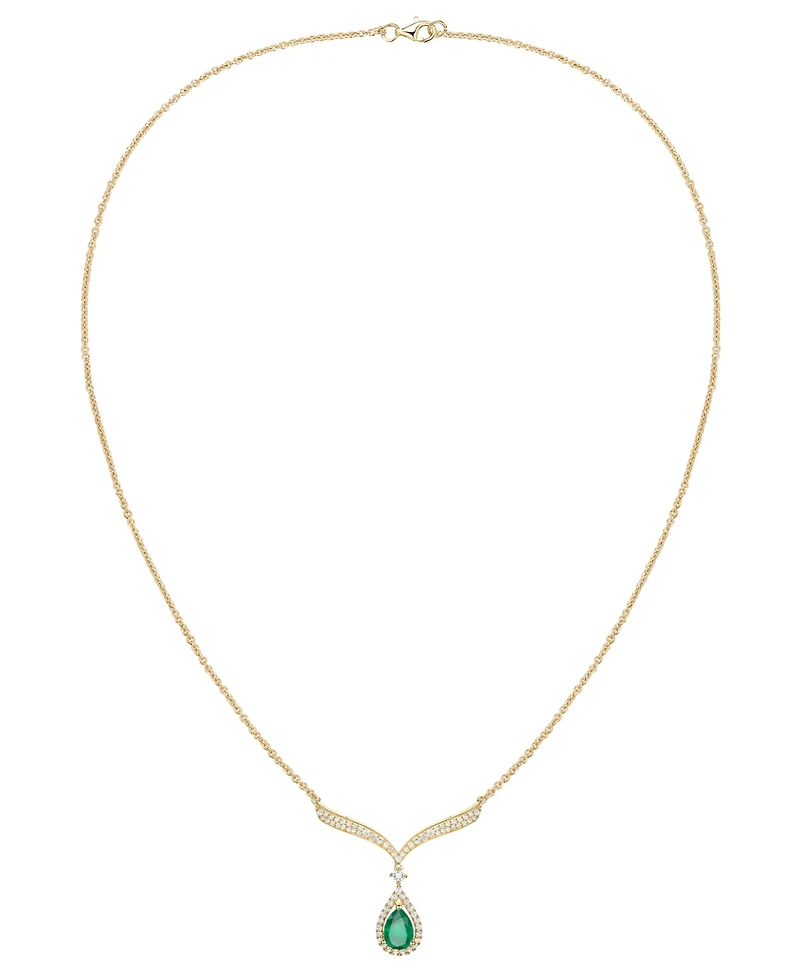 Macy's Sapphire (7/8 ct. t.w.) And Diamond (1/3 Necklace 14k White Gold (Also Available Emerald & Ruby)