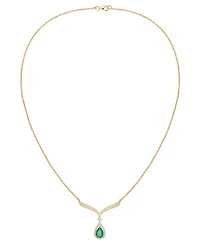 Macy's Sapphire (7/8 ct. t.w.) And Diamond (1/3 Necklace 14k White Gold (Also Available Emerald & Ruby)