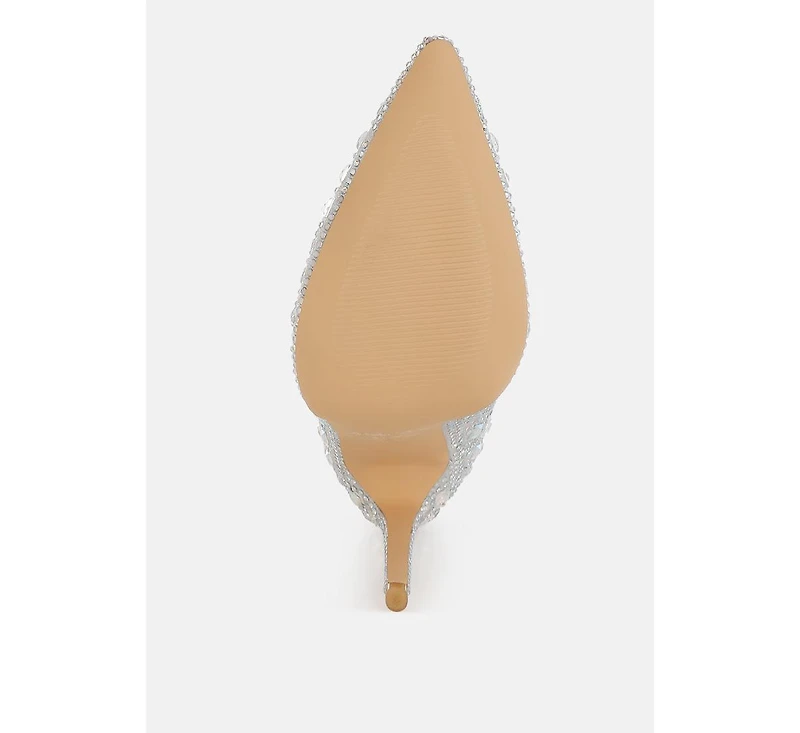 Frostin Pointed Toe Rhinestones Stiletto Boots