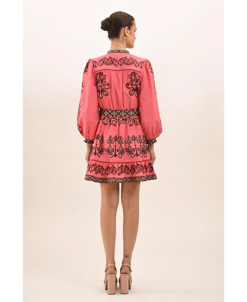 Celina Moon Women's Rosette Mini Dress