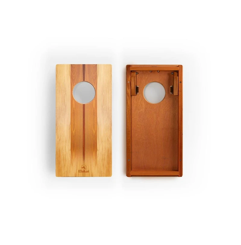 Elakai 1ft x 2ft Woody Compact Travel Cornhole Board Set
