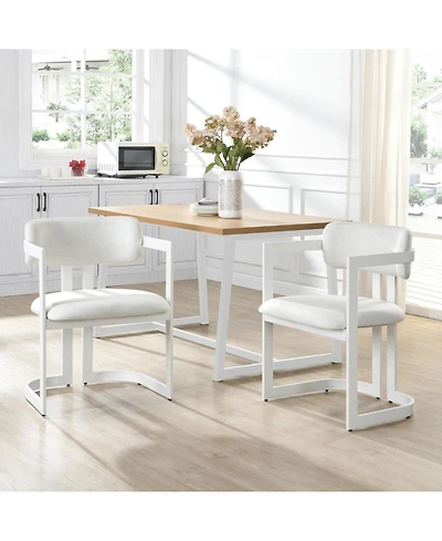 Streamdale Furniture + 2 Pc. Set + Fabric & Metal + Upholstered + Dining Chairs