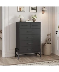 gaomon 50.5 Inch Tall 5 Drawer Wood Freestanding Modern Dresser