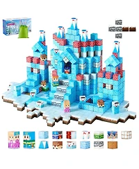 Mecale Magnetic Blocks, 150-Piece Glacier Castle Magnetic Cube Building Set for Kids Ages 3