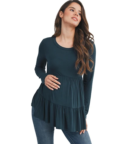 Hello Miz Maternity Long Sleeve Empire Waist Top