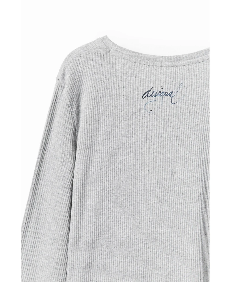 Desigual Girls Girls's Ribbed T-shirt with flower illustration