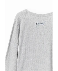 Desigual Girls Girls's Ribbed T-shirt with flower illustration