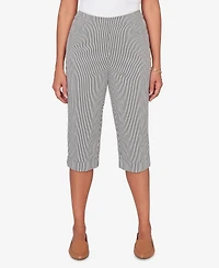 Alfred Dunner Women's Classic Stretch Stripe Clamdigger Capri Pants