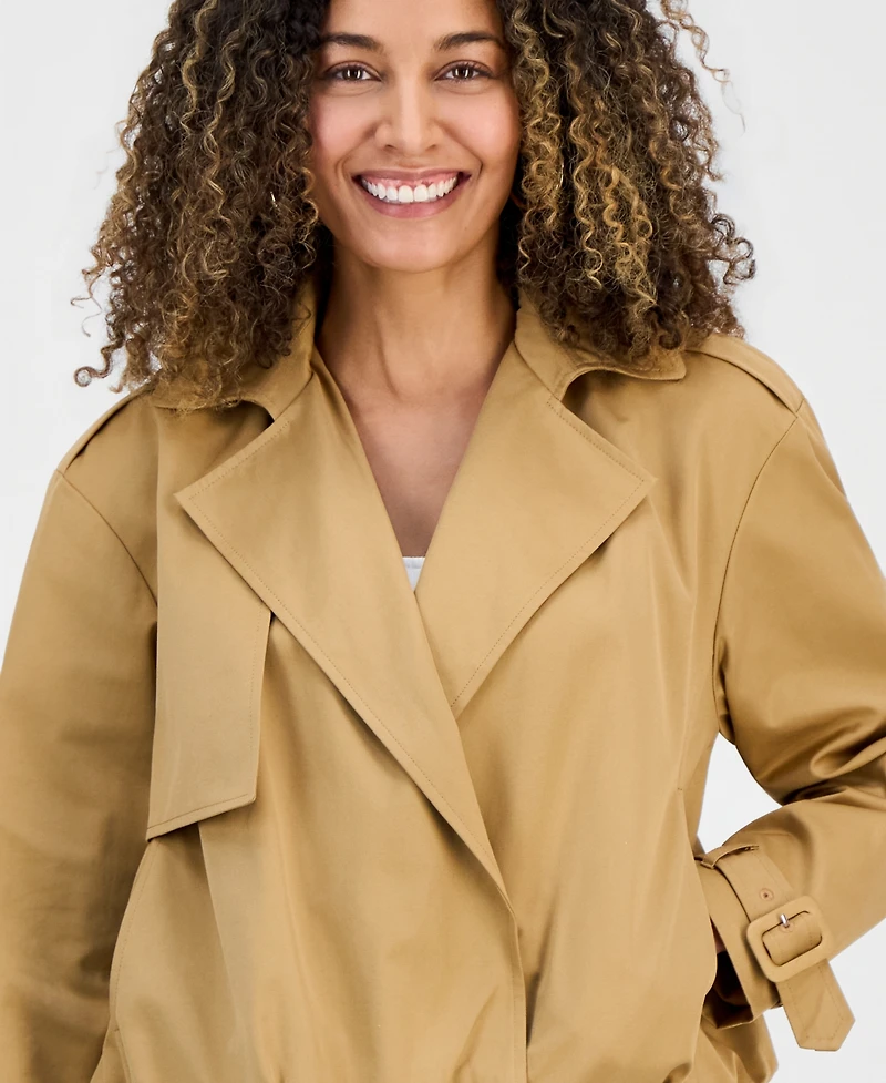 I.n.c. International Concepts Petite Bubble Cropped Trench Coat, Macy's Exclusive