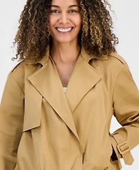 I.n.c. International Concepts Petite Bubble Cropped Trench Coat, Macy's Exclusive
