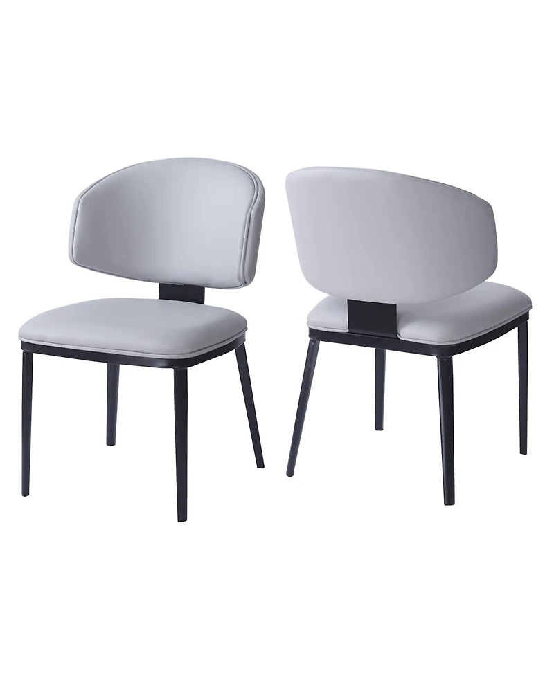 Streamdale Furniture Pu Leather Dining Chairs (Set of 2)